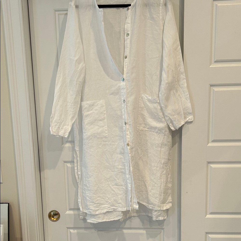 Eileen Fisher White Long Sleeve Dress